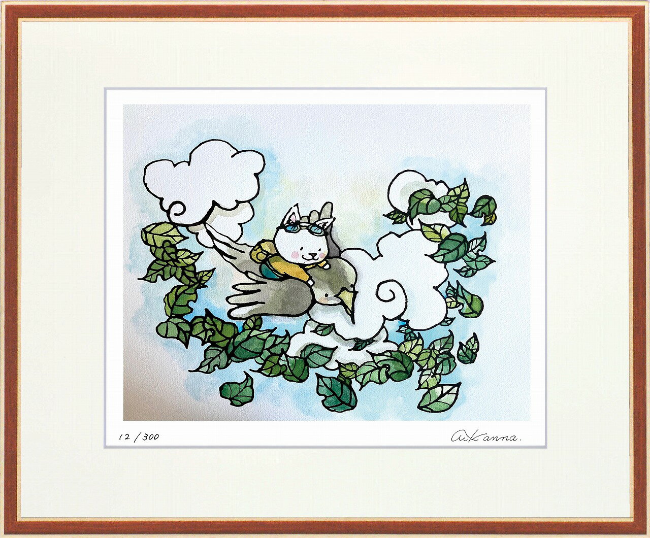 絵画 KANNA ぼくをつれてって インテリア 壁 に飾る絵 リビング 玄関 ギフト 子ども部屋 かわいい 元気になる絵 プレゼント アート フレーム付 壁飾り 額縁付き 御祝 贈り物 おしゃれ 壁掛け 絵 Lサイズ