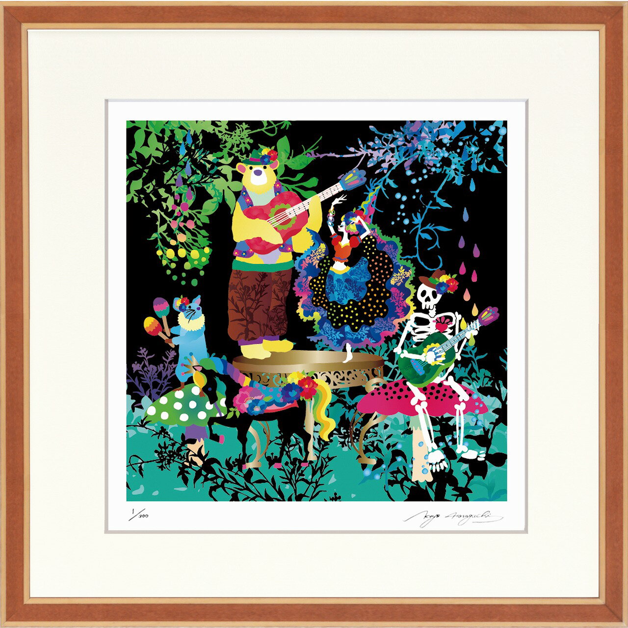 絵画 ホラグチ カヨ 命にダンス インテリア 壁 に飾る絵 リビング 玄関 ギフト 子ども部屋 かわいい 元気になる絵 プレゼント アート フレーム付 壁飾り 額縁付き 御祝 贈り物 おしゃれ 壁掛け 絵 Mサイズ