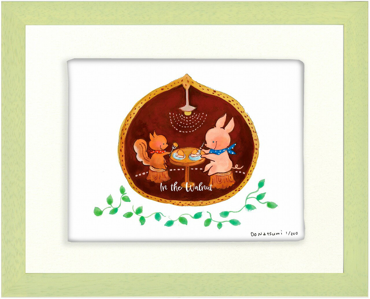 絵画 どうなつみ くるみ インテリア 動物 ギフト リビング 玄関 子供部屋 飾る かわいい アート プレゼント アートフレーム 癒し 壁飾り 額装済 フレーム付 贈り物 新築祝い 結婚御祝 おしゃれ 壁掛け 絵 Sサイズ