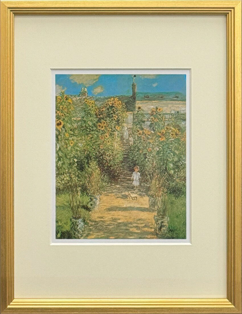 樂天商城 - 名画 モネ ウ゛ェトゥイユのモネの庭 S(GD) モネ ClaudeMonet 印象派 名画 睡蓮 風景画 インテリア クラシック フランス ギフト エレガント