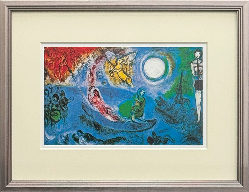 樂天商城 - 名画 シャガール 協奏曲II，1957 S(SV) シャガール MarcChagall 名画 愛の画家 ファンタジー インテリア ロマンチック ギフト ブルー 幻想的