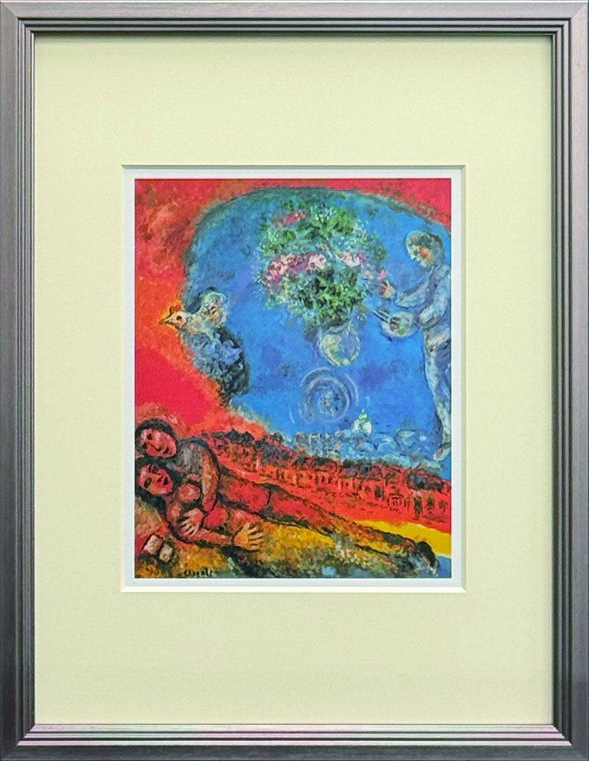 マルク・シャガール / ヴァンスの恋人 Marc Chagall  【額付き】 マルク シャガール「ヴァンスの恋人たち」1985年 公認 部数限定 - メルカリ