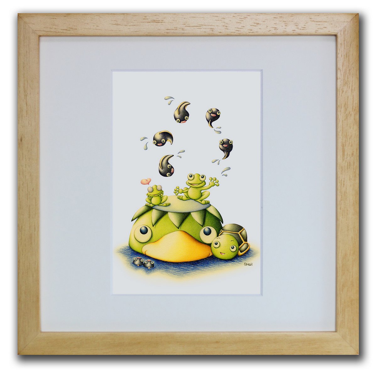 色鉛筆画・版画 ゆうパケット たかい、たか〜い!! SHOji/インテリア 額入り 額装込 風景画 油絵 ポスター アート アートパネル リビング 玄関 プレゼ...