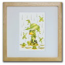 色鉛筆画・版画 ゆうパケット 雨、時々かえる? SHOji/インテリア 額入り 額装込 風景画 油絵 ポスター アート アートパネル リビング 玄関 プレゼント...