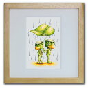 最大100%ポイントバック!限定抽選 色鉛筆画・版画 ゆうパケット 幸福の雨 SHOji/インテリア 額入り 額装込 風景画 油絵 ポスター アート アートパネ...
