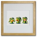 色鉛筆画・版画 ゆうパケット 見がっぱ、聞きがっぱ、言わがっぱ SHOji/インテリア 額入り 額装込 風景画 油絵 ポスター アート アートパネル リビング ...