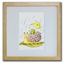 色鉛筆画・版画 ゆうパケット でんでん・紫陽花 SHOji/インテリア 額入り 額装込 風景画 油絵 ポスター アート アートパネル リビング 玄関 プレゼント...