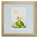 色鉛筆画・版画 ゆうパケット スイカ・カメ SHOji/インテリア 額入り 額装込 風景画 油絵 ポスター アート アートパネル リビング 玄関 プレゼント モ...