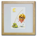 色鉛筆画・版画 ゆうパケット ハロウィン・オクトパス SHOji/インテリア 額入り 額装込 風景画 油絵 ポスター アート アートパネル リビング 玄関 プレ...