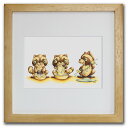 色鉛筆画・版画 ゆうパケット アライグマ兄弟 SHOji/インテリア 額入り 額装込 風景画 油絵 ポスター アート アートパネル リビング 玄関 プレゼント ...