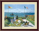 【スーパーSALE10%OFF】名画 油絵 サン・タドレスのテラス クロード モネ 手彩仕上 高精細巧芸画/インテリア 額入り 額装込 アート リビング プレゼント アートフレーム 飾る グッズ ギフト Lサイズ おしゃれ 壁掛け 絵