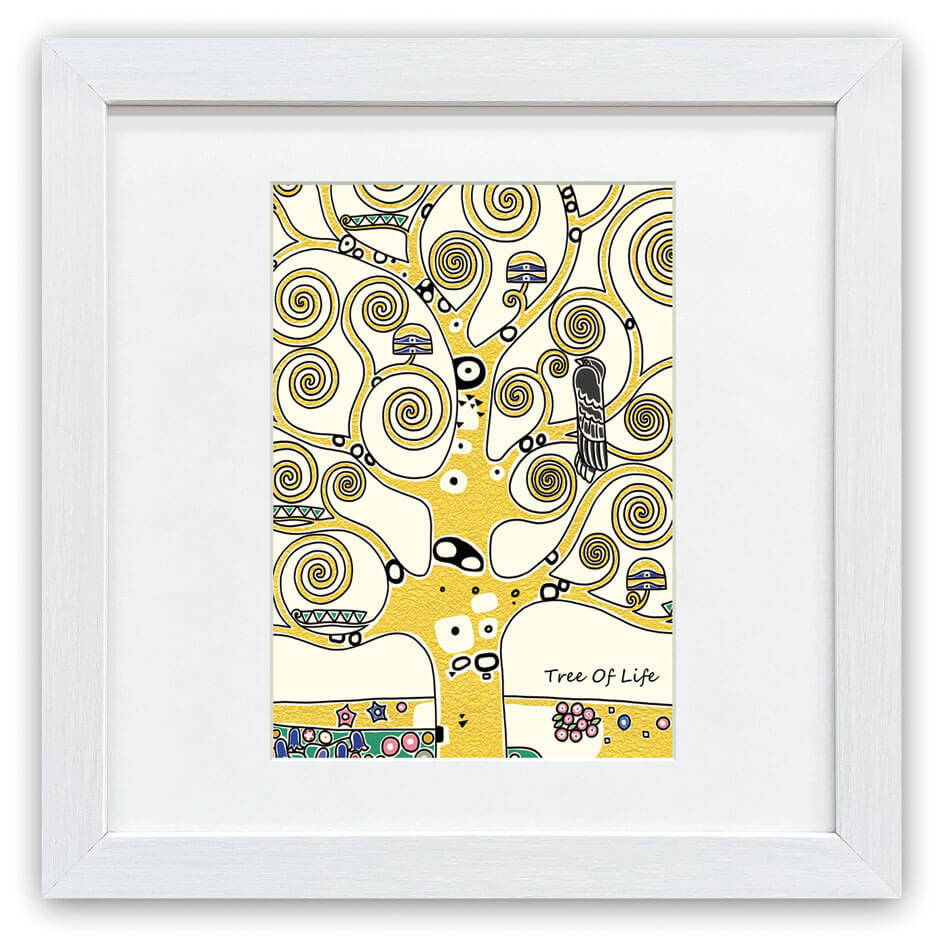 【スーパーSALE10%OFF】ラインアートで世界の名画 絵画 クリムト 生命の樹 / 額入り 額装込 風景画 絵画 アート リビング 玄関 トイレ インテリア...