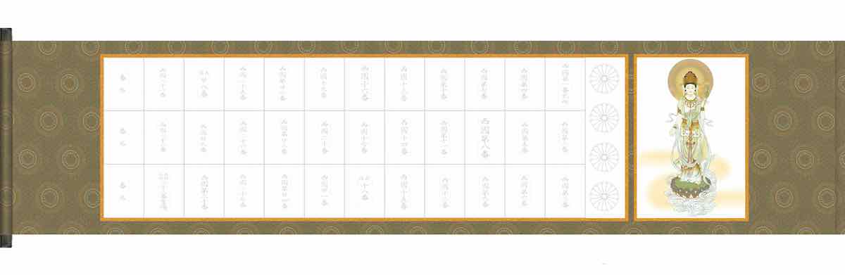 掛け軸 納経集印掛軸 西国三十三ケ所(さいごくさんじゅうさんかしょ) おしゃれ 壁掛け 絵