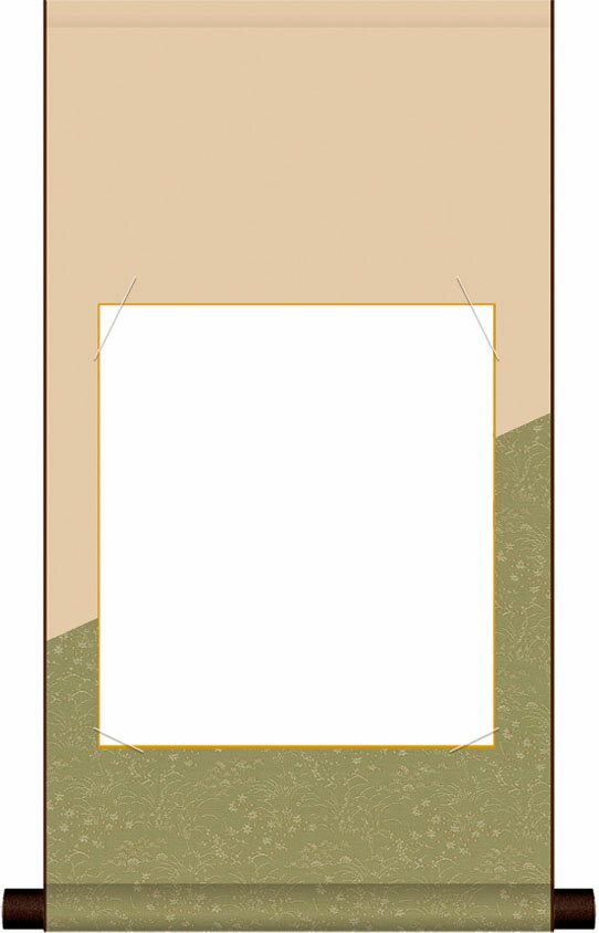 10年保証 小物掛け 色紙掛け 色紙なし 平安緞子斜割デザイン色紙掛・緑 モダン 掛軸 床の間 和室 おしゃれ 壁掛け 絵