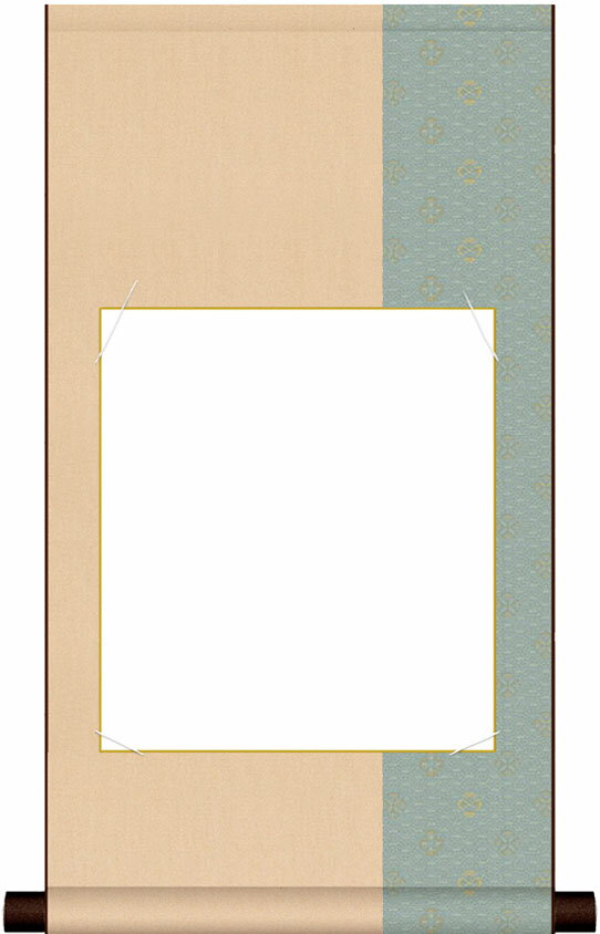 10年保証 小物掛け 色紙掛け 色紙なし 平安緞子縦割デザイン色紙掛・青 モダン 掛軸 床の間 和室 おしゃれ 壁掛け 絵