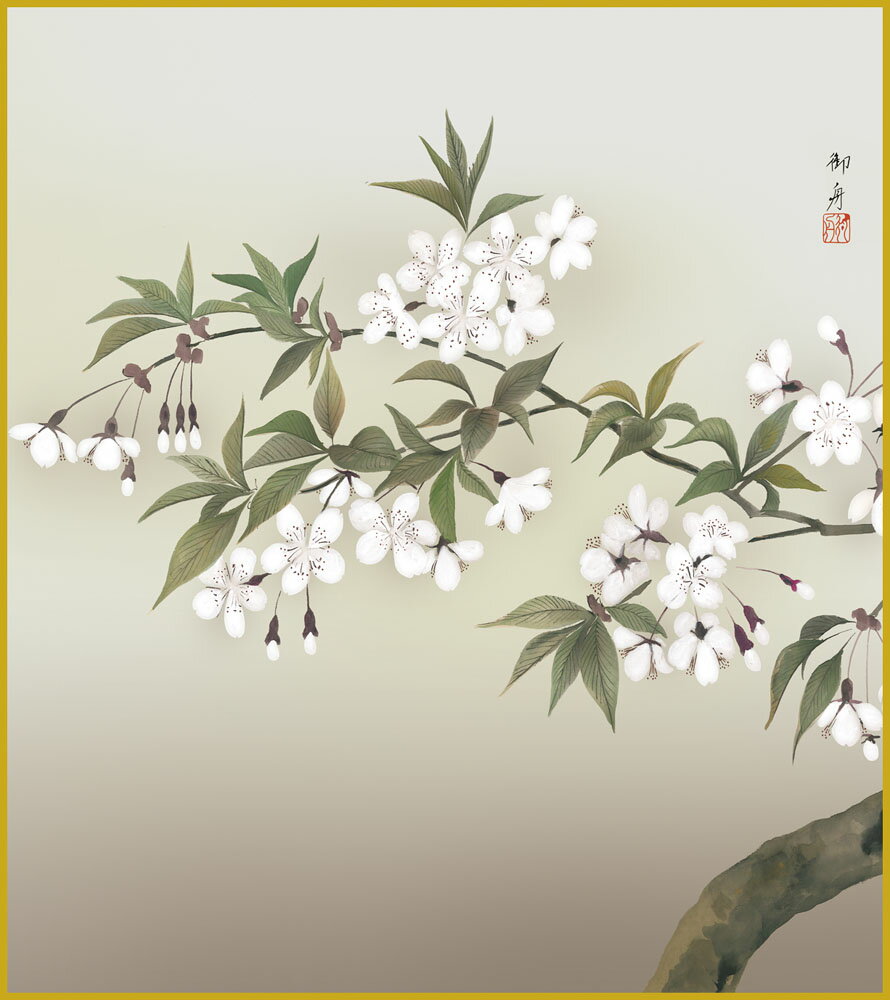 【スーパーSALE10%OFF】色紙 色紙掛けなし 色紙絵 和風 夜桜 速水御舟 モダン 掛軸 床の間 和室 おしゃれ 壁掛け 絵