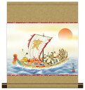 10年保証 掛け軸 ミニ掛け軸 和風 縁起画 七福神 長江桂舟 モダン 掛軸 床の間 和室 おしゃれ 壁掛け 絵