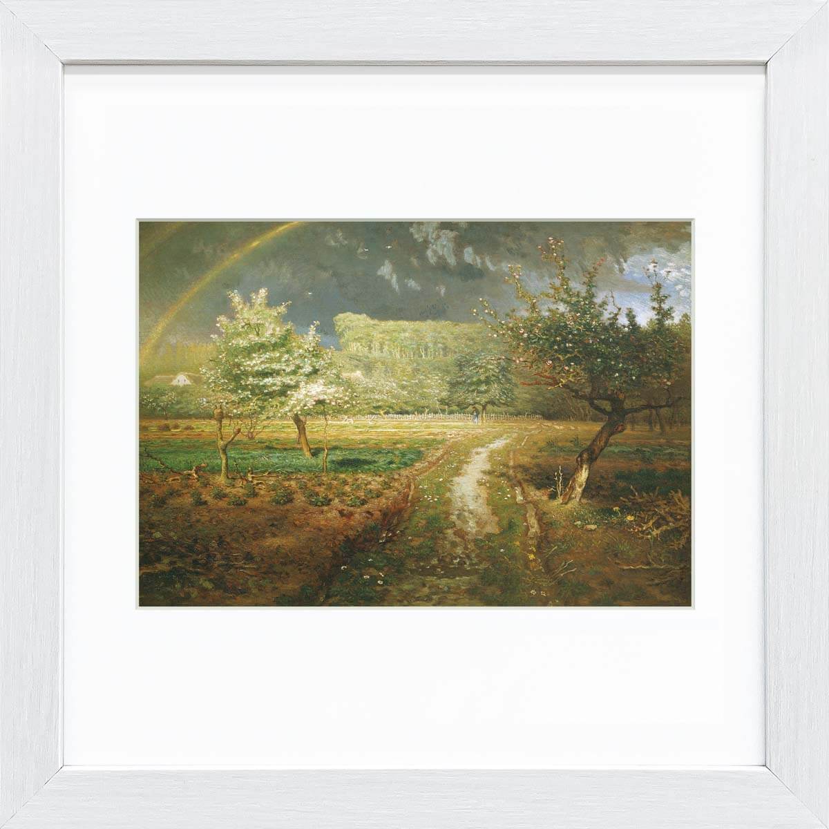 【スーパーSALE10%OFF】おうち美術館 ミレー 春 / ゆうパケット 額入り 額装込 風景画 絵画 アート リビング 玄関 トイレ インテリア かわいい ...