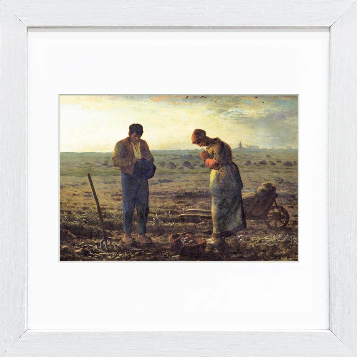 【スーパーSALE10%OFF】おうち美術館 ミレー 晩鐘 / ゆうパケット 額入り 額装込 風景画 絵画 アート リビング 玄関 トイレ インテリア かわいい...