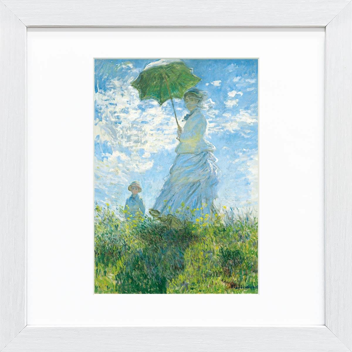 【スーパーSALE10%OFF】おうち美術館 モネ 散歩、日傘をさす女性 / ゆうパケット 額入り 額装込 風景画 絵画 アート リビング 玄関 トイレ インテ...