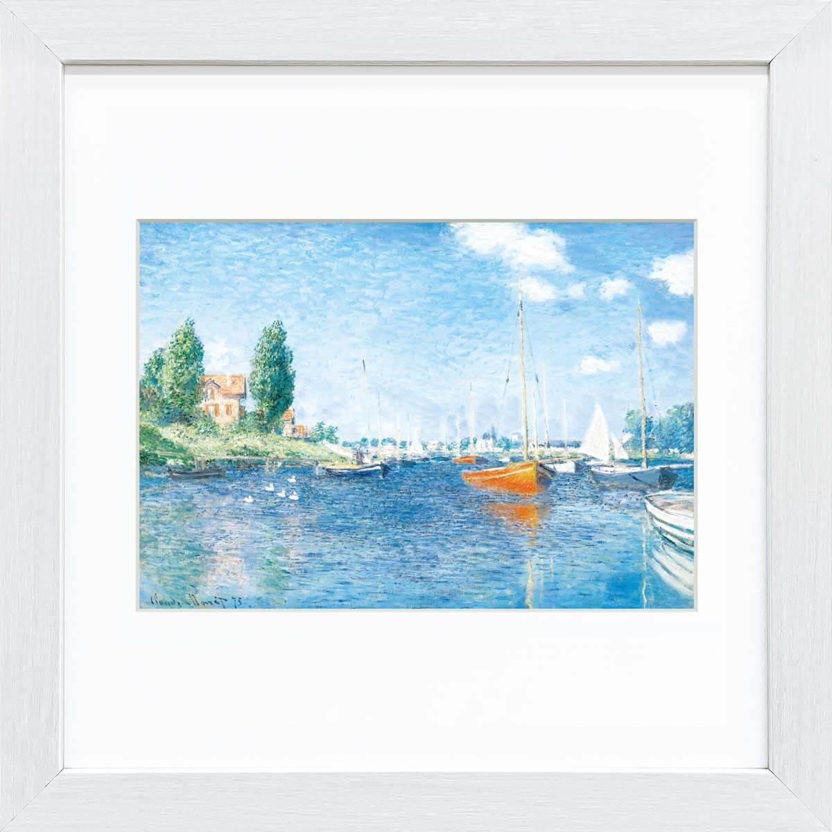 【スーパーSALE10%OFF】おうち美術館 モネ 赤いボート、アルジャントゥイユ / ゆうパケット 額入り 額装込 風景画 絵画 アート リビング 玄関 トイ...