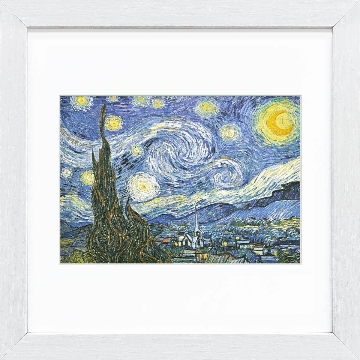 【スーパーSALE10%OFF】おうち美術館 ゴッホ 星月夜 / ゆうパケット 額入り 額装込 風景画 絵画 アート リビング 玄関 トイレ インテリア かわい...