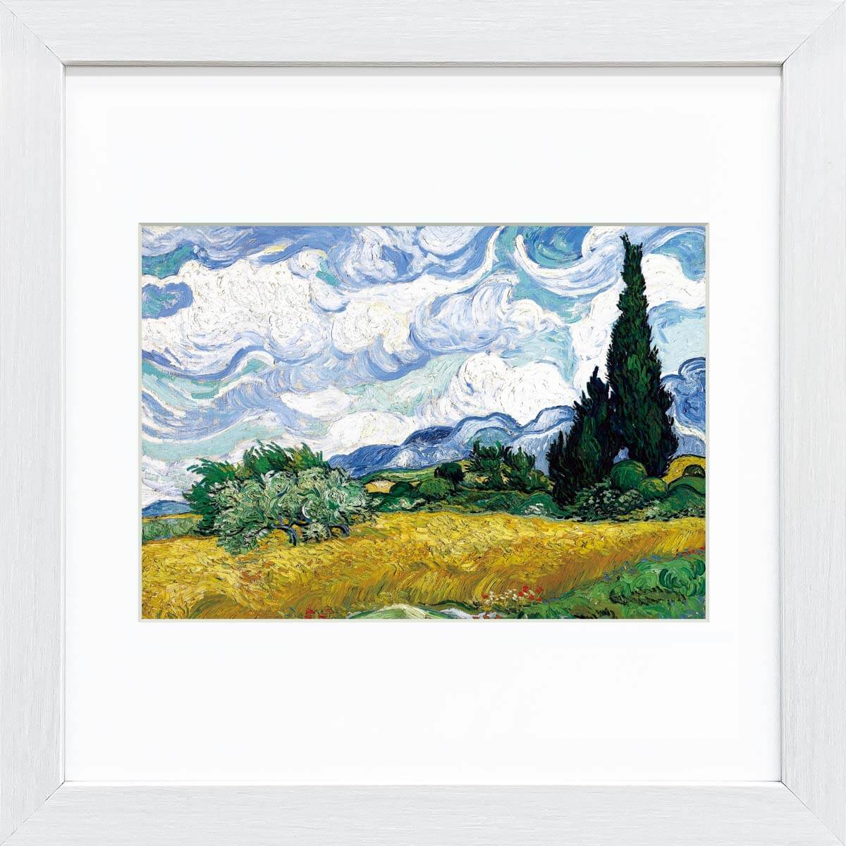 【スーパーSALE10%OFF】おうち美術館 ゴッホ 糸杉のある麦畑 / ゆうパケット 額入り 額装込 風景画 絵画 アート リビング 玄関 トイレ インテリア...