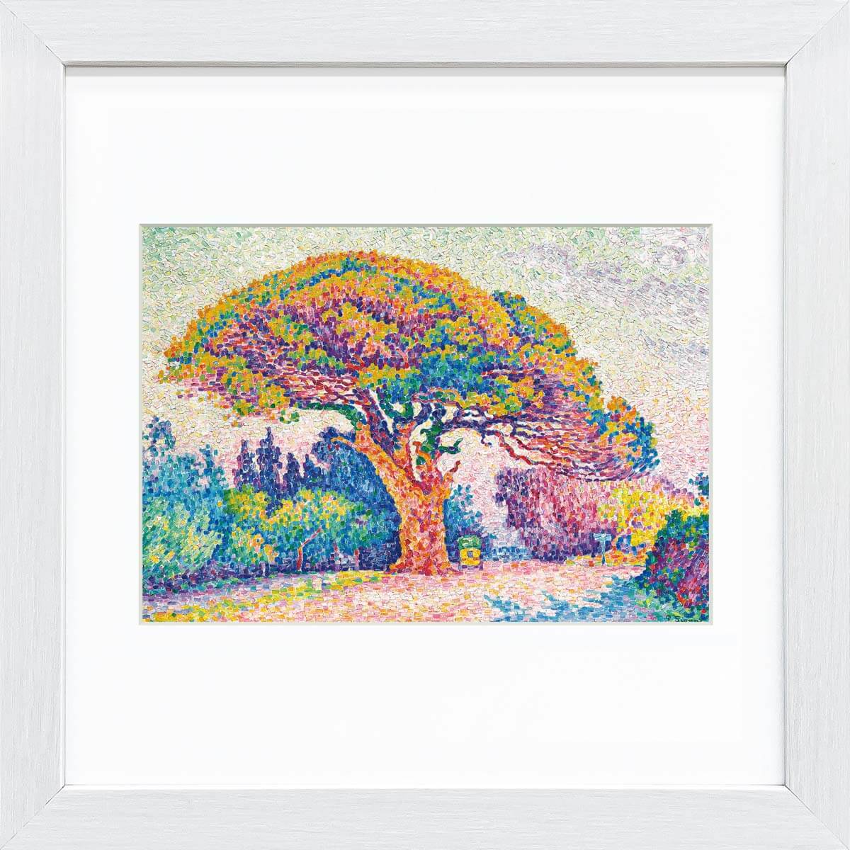 【スーパーSALE10%OFF】おうち美術館 シニャック サン=トロペの松の木 / ゆうパケット 額入り 額装込 風景画 絵画 アート リビング 玄関 トイレ ...