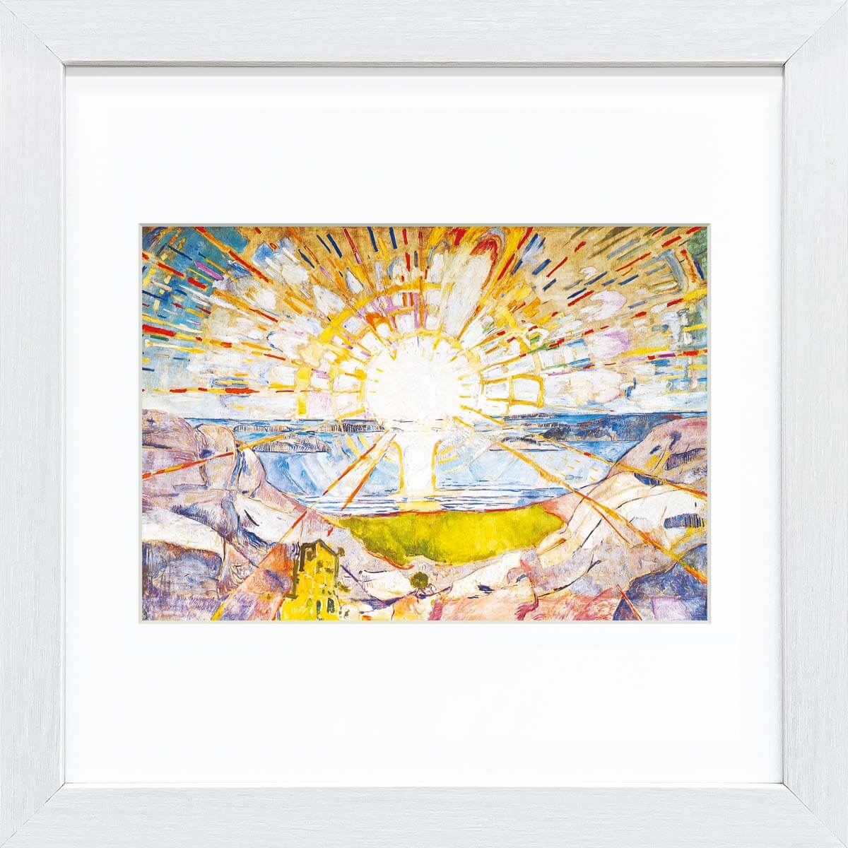 【スーパーSALE10%OFF】おうち美術館 ムンク 太陽 / ゆうパケット 額入り 額装込 風景画 絵画 アート リビング 玄関 トイレ インテリア かわいい...