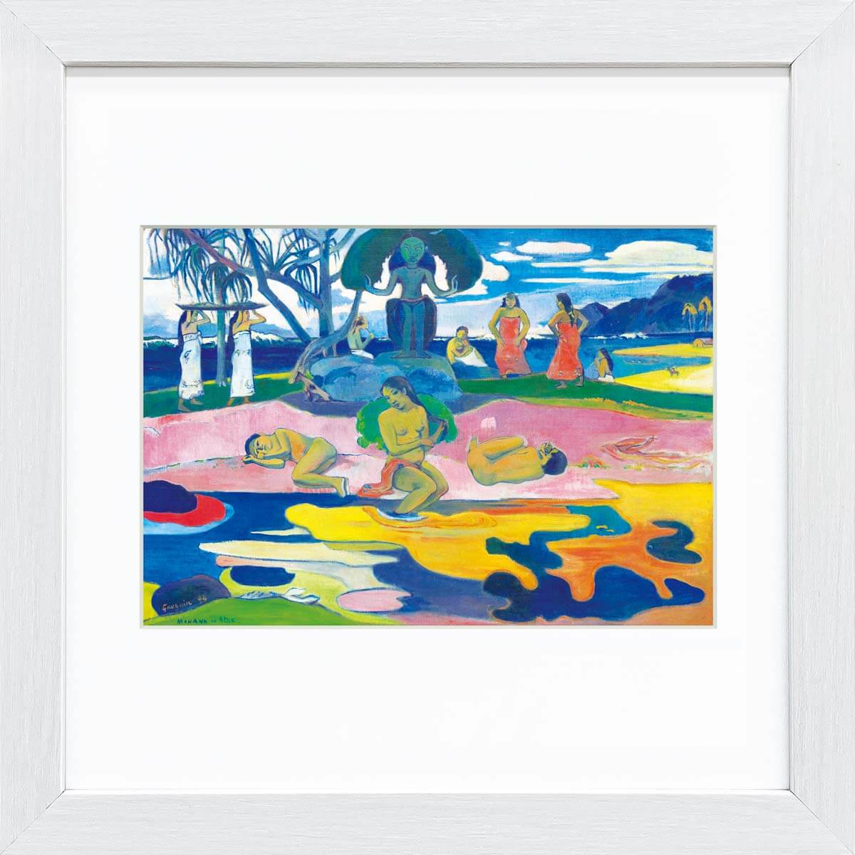 【スーパーSALE10%OFF】おうち美術館 ゴーギャン マナハ・ノ・アトゥア:神の日 / ゆうパケット 額入り 額装込 風景画 絵画 アート リビング 玄関 ...