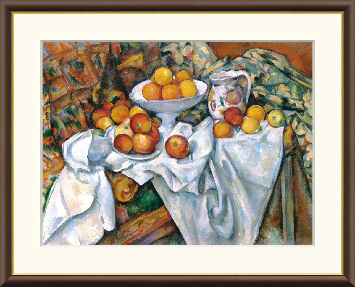 【スーパーSALE10%OFF】10年保証 名画 油絵 林檎とオレンジ ポール・セザンヌ 手彩仕上 高精細巧芸画/インテリア 額入り 額装込 アート リビング ...