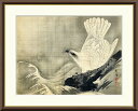 最大100%ポイントバック!限定抽選 10年保証 名画 油絵 白鷹図 円山応挙 手彩仕上 高精細巧芸画/インテリア 額入り 額装込 アート リビング プレゼント...