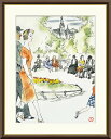 最大100%ポイントバック!限定抽選 10年保証 名画 油絵 ベルリンの公園 竹久夢二 手彩仕上 高精細巧芸画/インテリア 額入り 額装込 アート リビング プ...