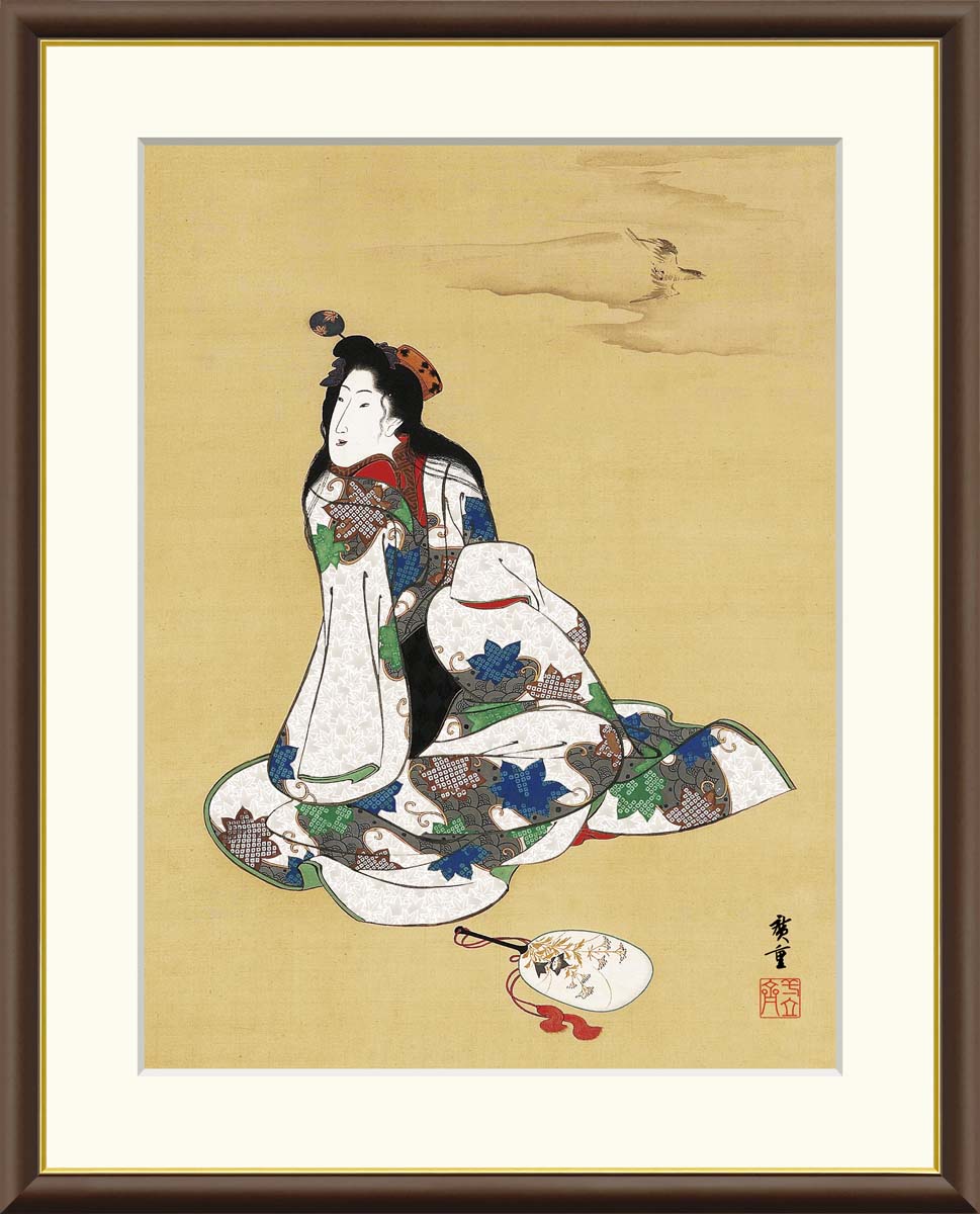 10年保証 名画 油絵 高尾太夫 歌川広重 手彩仕上 高精細巧芸画/インテリア 額入り 額装込 アート リビング プレゼント アートフレーム 飾る グッズ ギフト おしゃれ 壁掛け 絵