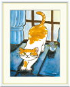 最大100%ポイントバック!限定抽選 10年保証 名画 油絵 健やかなねこ 千春 手彩仕上 高精細巧芸画/インテリア 額入り 額装込 アート リビング プレゼン...