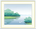 最大100%ポイントバック!限定抽選 10年保証 名画 油絵 湖畔夏朝 竹内凛子 手彩仕上 高精細巧芸画/インテリア 額入り 額装込 アート リビング プレゼン...