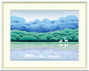10年保証 名画 油絵 湖畔清涼 竹内凛子 手彩仕上 高精細巧芸画/インテリア 額入り 額装込 アート リビング プレゼント アートフレーム 飾る グッズ ギフト おしゃれ 壁掛け 絵