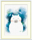 最大100%ポイントバック!限定抽選 10年保証 名画 油絵 しろくま 木下つぐみ 手彩仕上 高精細巧芸画/インテリア 額入り 額装込 アート リビング プレゼ...