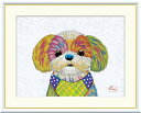 最大100%ポイントバック!限定抽選 10年保証 名画 油絵 シーズー 山口美咲 手彩仕上 高精細巧芸画/インテリア 額入り 額装込 アート リビング プレゼン...
