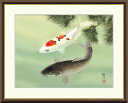 最大100%ポイントバック!限定抽選 10年保証 名画 油絵 松下遊鯉 森山観月 手彩仕上 高精細巧芸画/インテリア 額入り 額装込 アート リビング プレゼン...