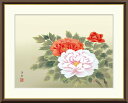 最大100%ポイントバック!限定抽選 10年保証 名画 油絵 富貴花 小野洋舟 手彩仕上 高精細巧芸画/インテリア 額入り 額装込 アート リビング プレゼント...