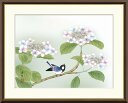 10年保証 名画 油絵 紫陽花 西尾香悦 手彩仕上 高精細巧芸画/インテリア 額入り 額装込 アート リビング プレゼント アートフレーム 飾る グッズ ギフト おしゃれ 壁掛け 絵