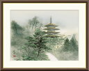 10年保証 名画 油絵 塔景望郷 田村竹世 手彩仕上 高精細巧芸画/インテリア 額入り 額装込 アート リビング プレゼント アートフレーム 飾る グッズ ギフト おしゃれ 壁掛け 絵