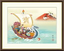 最大100%ポイントバック!限定抽選 10年保証 名画 油絵 赤富士開運宝船 北山歩生 手彩仕上 高精細巧芸画/インテリア 額入り 額装込 アート リビング プ...