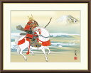 最大100%ポイントバック!限定抽選 10年保証 名画 油絵 馬上武者 田中広遠 手彩仕上 高精細巧芸画/インテリア 額入り 額装込 アート リビング プレゼン...