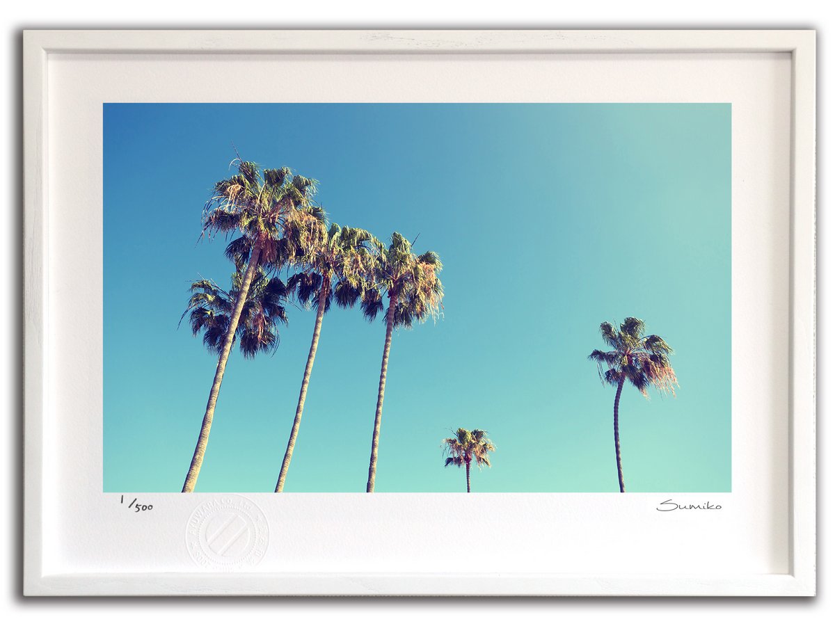 【スーパーSALE半額】版画 絵画 パームツリー レトロスタイル3(スミコ スコット)/インテリア 額入り 額装込 風景画 油絵 ポスター アート アートパネル...