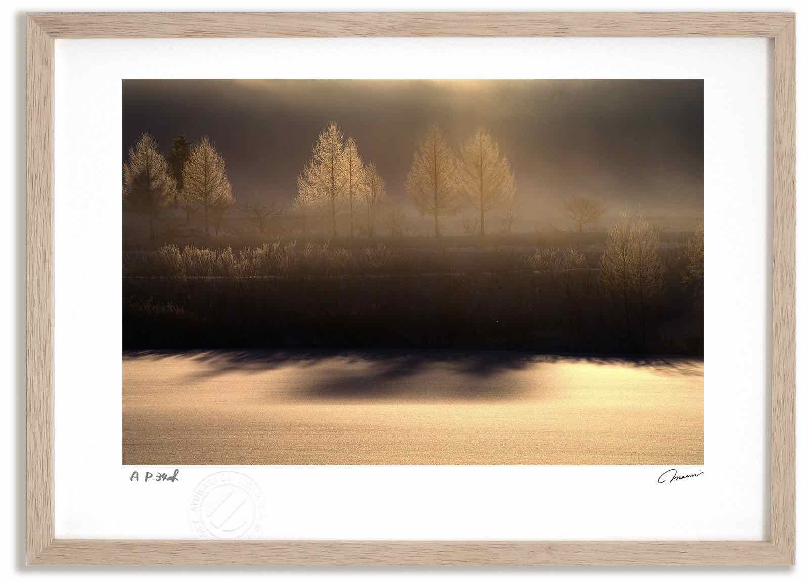 【スーパーSALE半額】アートフォト 絵画 厳冬の日の出 高橋真澄/インテリア 額入り 額装込 風景画 油絵 ポスター アート アートパネル リビング 玄関 プ...