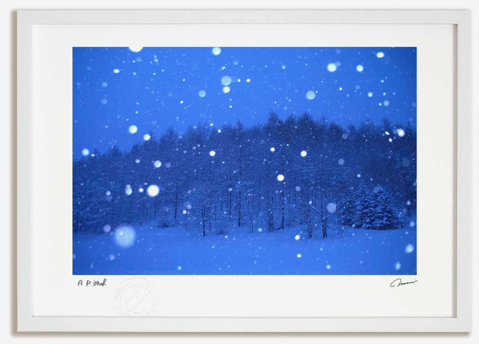 【スーパーSALE半額】アートフォト 絵画 降雪2 高橋真澄/インテリア 額入り 額装込 風景画 油絵 ポスター アート アートパネル リビング 玄関 プレゼン...