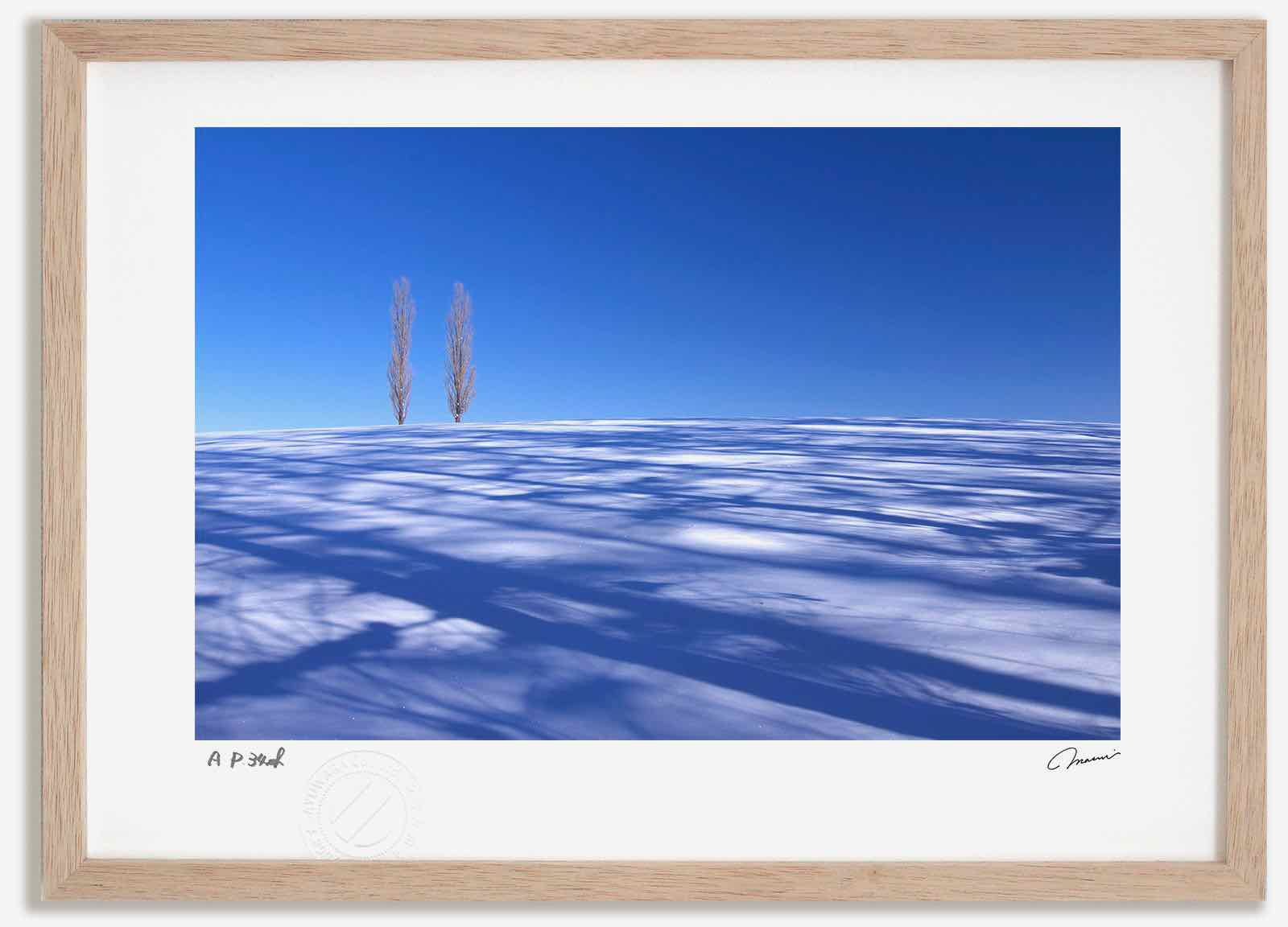 アートフォト 絵画 ポプラと蒼い影3 高橋真澄/インテリア 額入り 額装込 風景画 油絵 ポスター アート アートパネル リビング 玄関 プレゼント モダン アートフレーム 飾る おしゃれ 壁掛け 絵