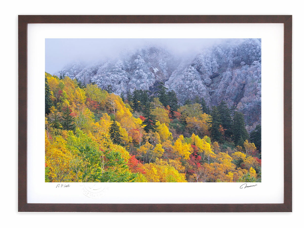 【スーパーSALE半額】アートフォト 絵画 秋と冬の対面 上富良野町 高橋真澄 インテリア 額入り アートパネル リビング 玄関 プレゼント モダン アートフレ...